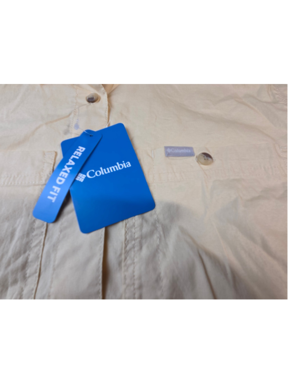 Women's Columbia Relaxed Fit Button Down Shirt Yellow Size Medium NWT #1633